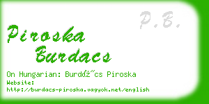 piroska burdacs business card